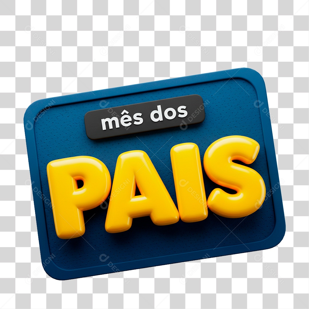 Selo 3D Mês dos Pais PNG Transparente