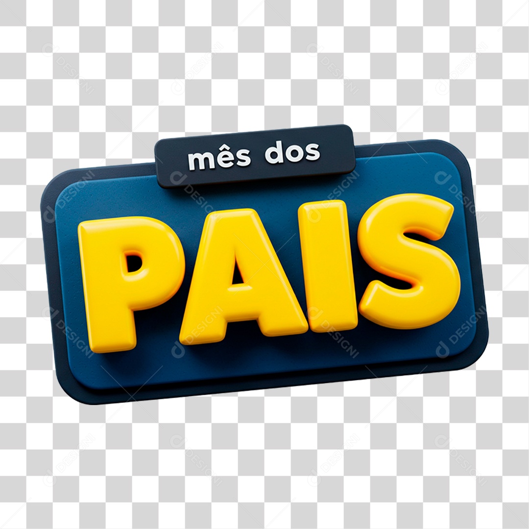 Selo 3D Mês dos Pais PNG Transparente