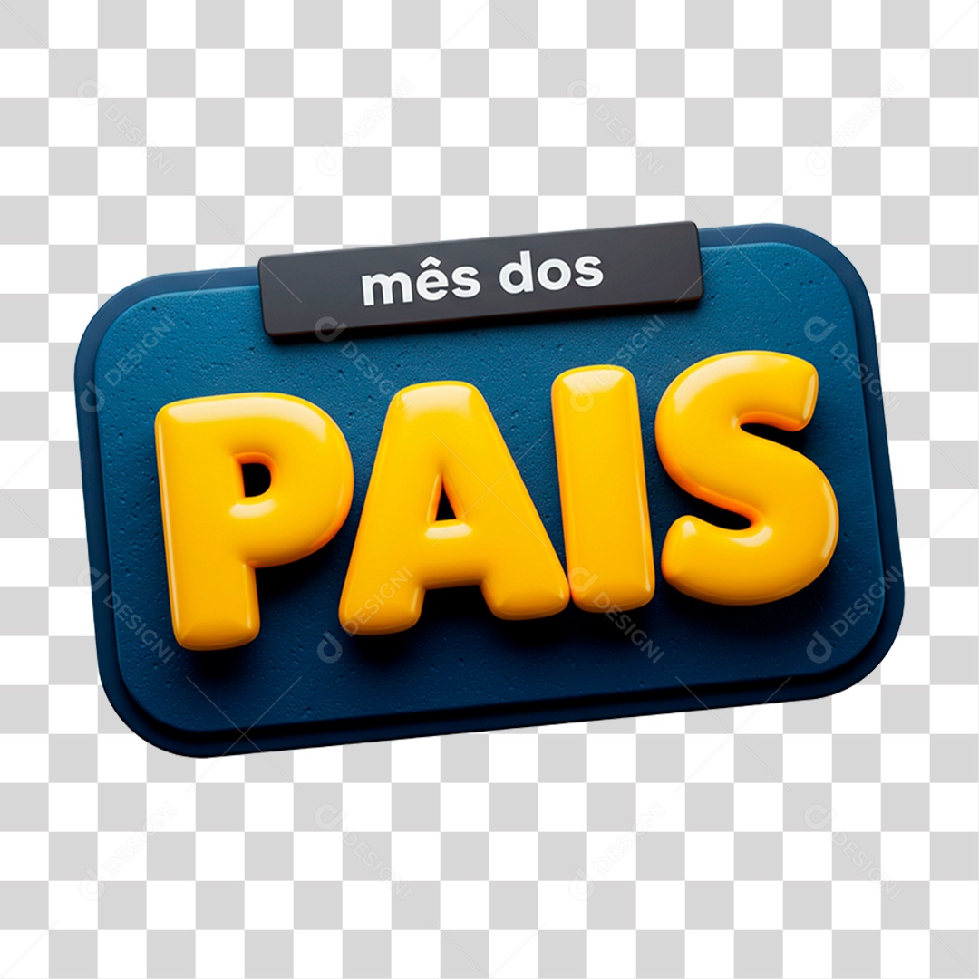 Selo 3D Mês dos Pais PNG Transparente