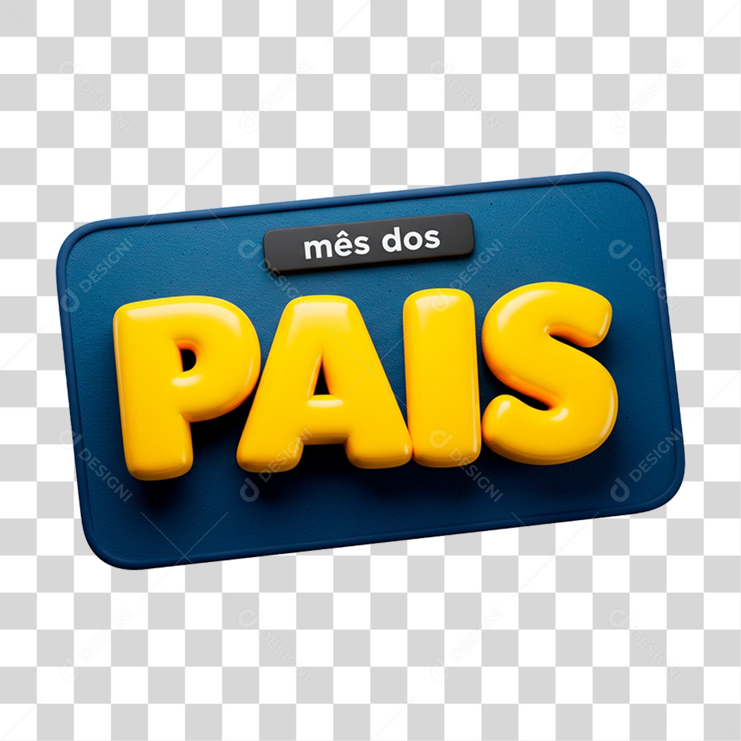 Selo 3D Mês dos Pais PNG Transparente