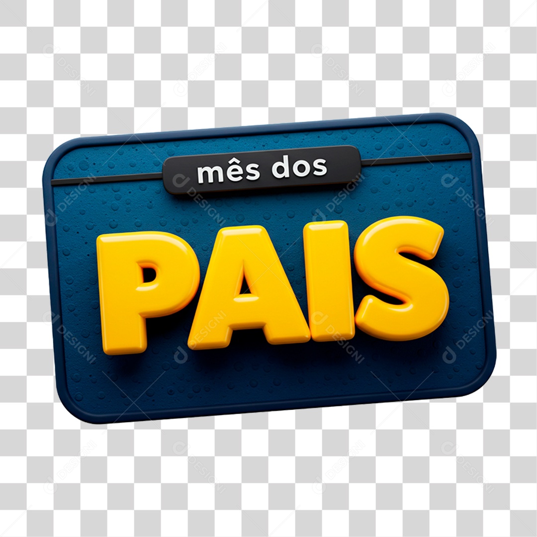 Selo 3D Mês dos Pais PNG Transparente