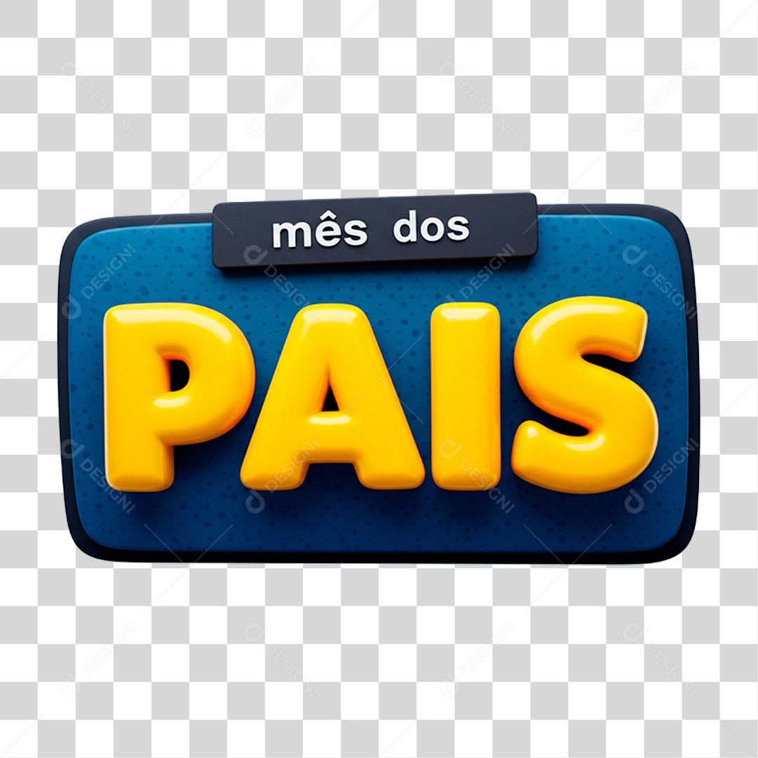 Selo 3D Mês dos Pais PNG Transparente