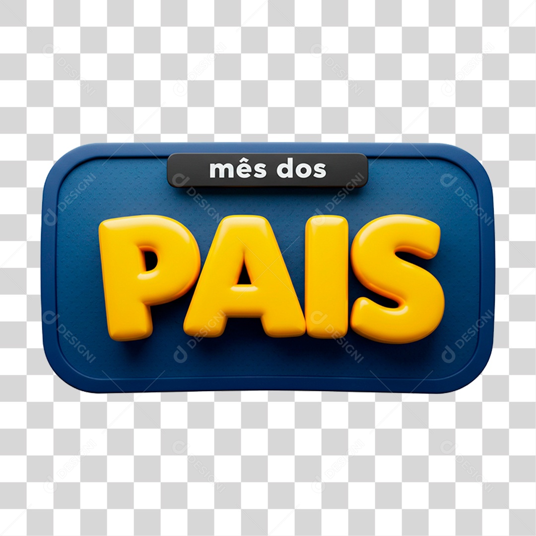 Selo 3D Mês dos Pais PNG Transparente