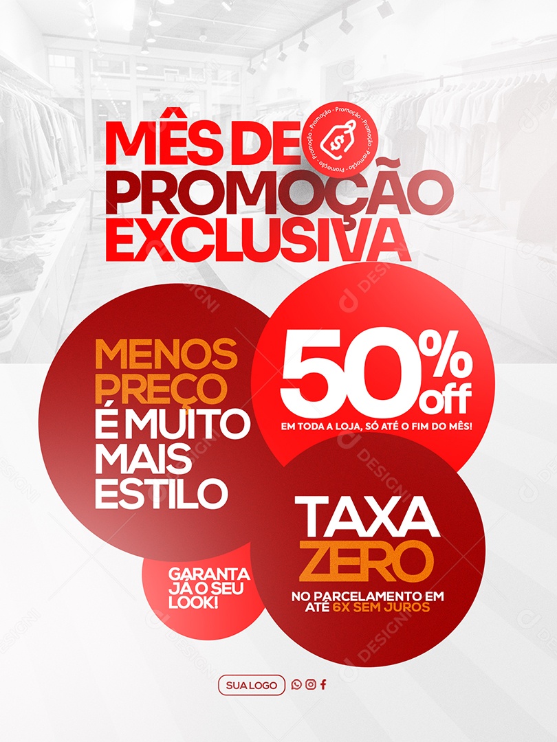 Mês de Promoção Exclusiva Social Media PSD Editável