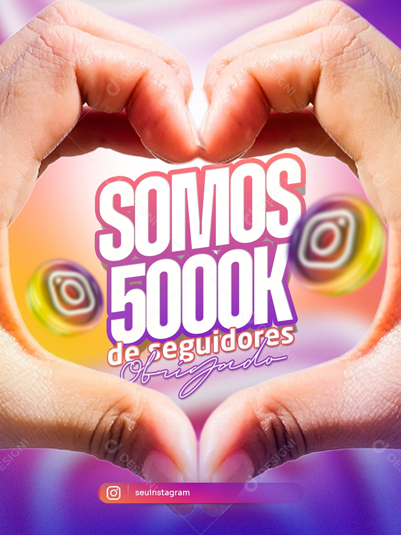 Somos 5000k de Seguidores no Instagram Social Media PSD Editável