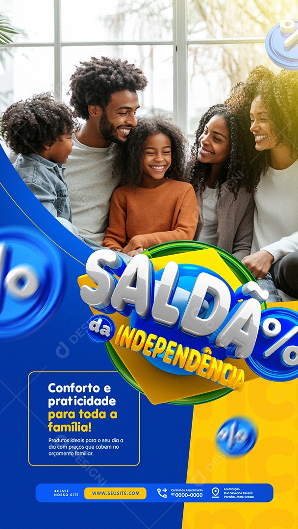 Story Saldão da Independência Loja Eletrodomésticos Conforto Social Media PSD Editável
