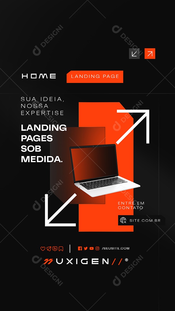 Story Landing Page Sua Ideia nossa Expertise Social Media PSD Editável