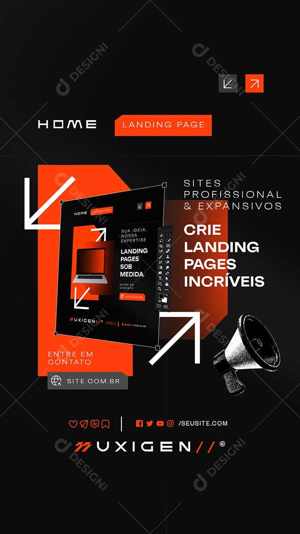 Story Landing Page Sites Profissional e Expansivos Social Media PSD Editável