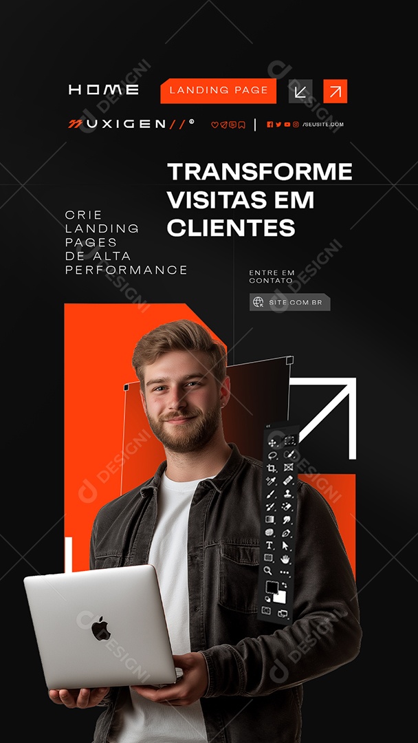 Story Landing Page Transforme Visitas em Clientes Social Media PSD Editável