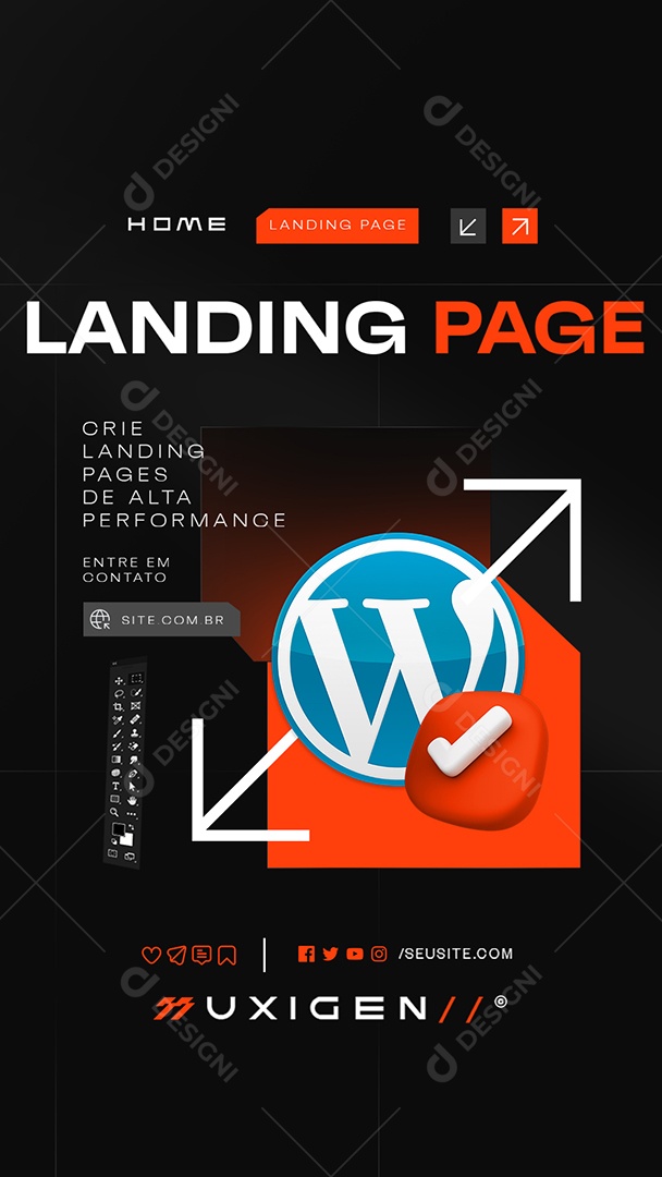Story Crie Landing Pages de Alta Perfomance Social Media PSD Editável