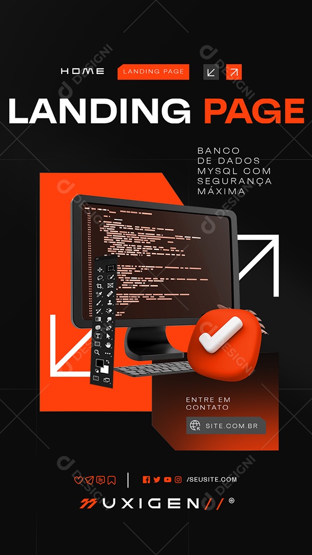Story Landing Page Banco de Dados Social Media PSD Editável