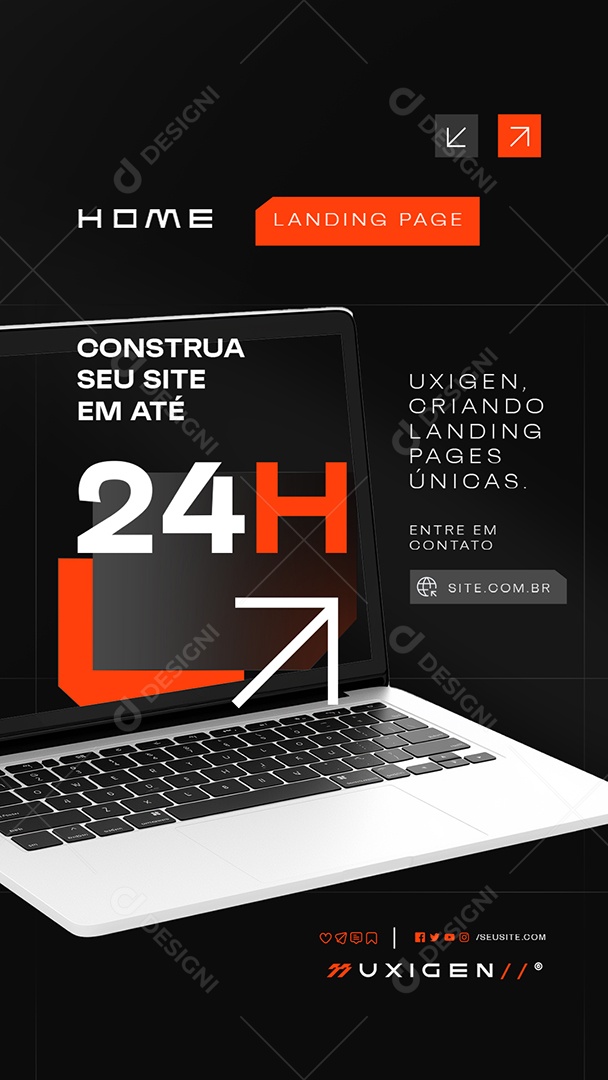 Story Landing Page Construa seu Site Social Media PSD Editável