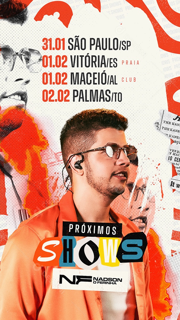 Story Flyer Agenda Nadson o Ferinha Próximos Shows Social Media PSD Editável