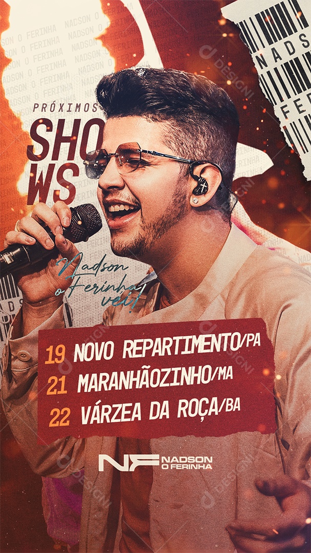 Story Flyer Nadson o Ferinha Próximos Shows Agenda Social Media PSD Editável