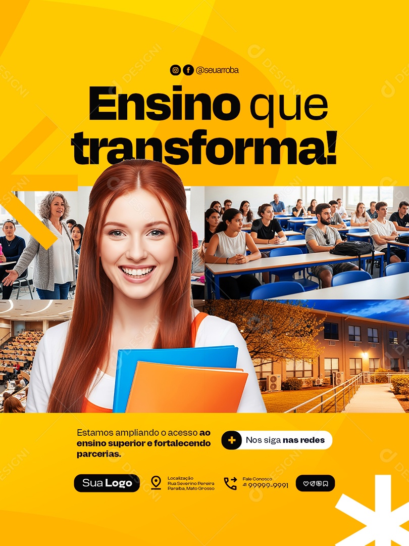 Prefeitura Educação Ensino que Transforma Social Media PSD Editável