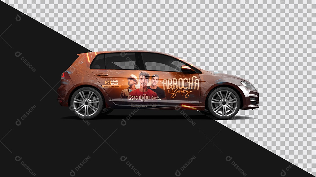 Mockup Carro Envelopado PSD Editável