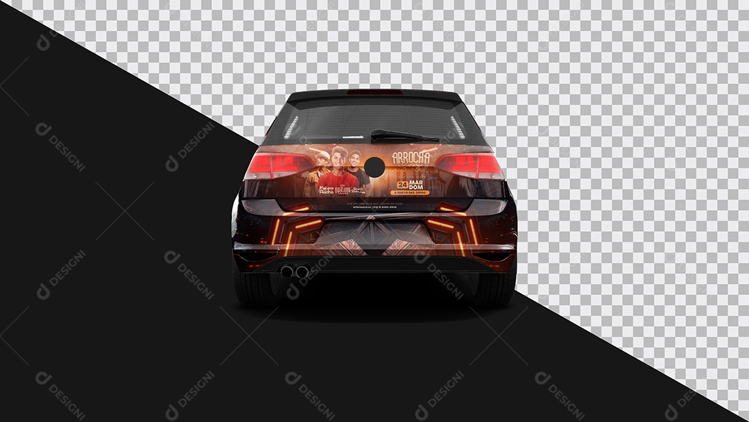 Mockup Carro Envelopado Traseira PSD Editável