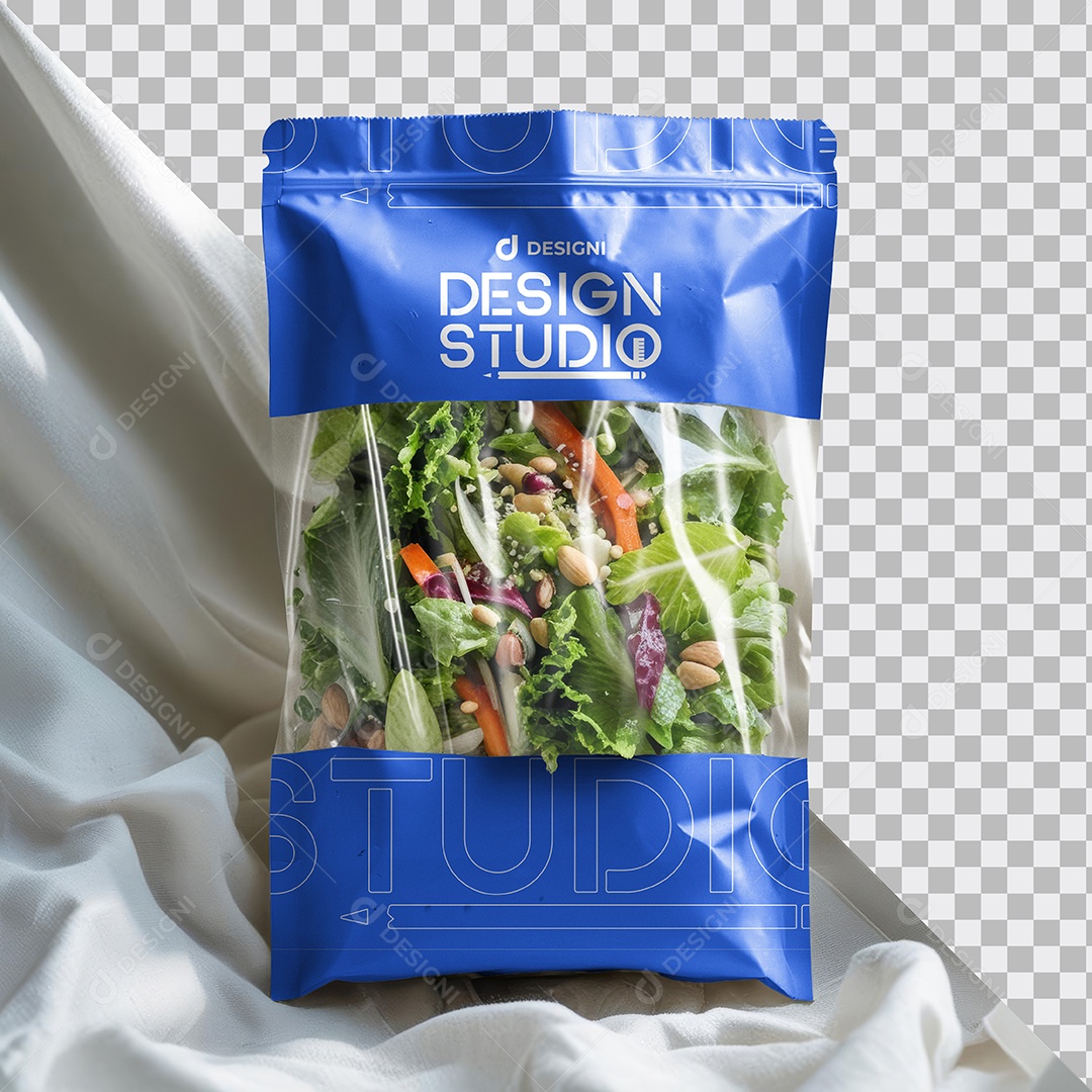 Mockup Comida Saudável Salada na Embalagem PSD Editável
