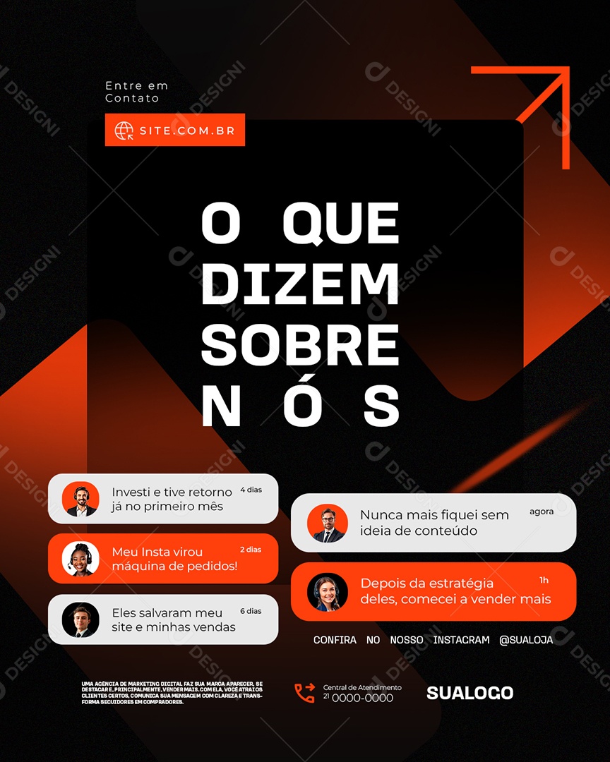 Marketing Digital O Que Dizem Sobre Nós Social Media PSD Editável