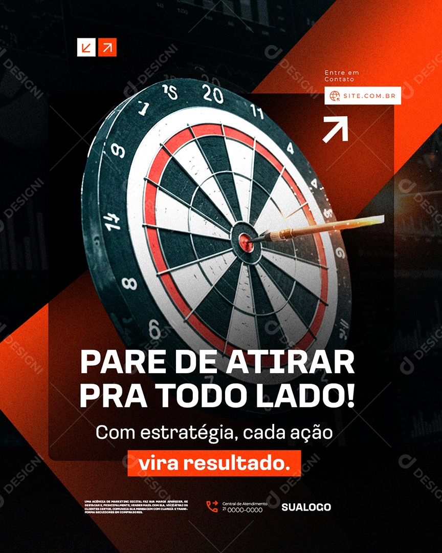 Marketing Digital Pare de Atirar pra Todo Lado Social Media PSD Editável