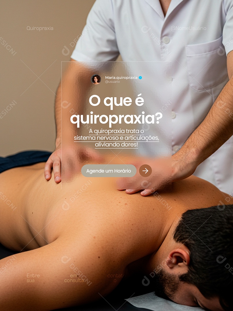 O Que é Quiropraxia Social Media PSD Editável