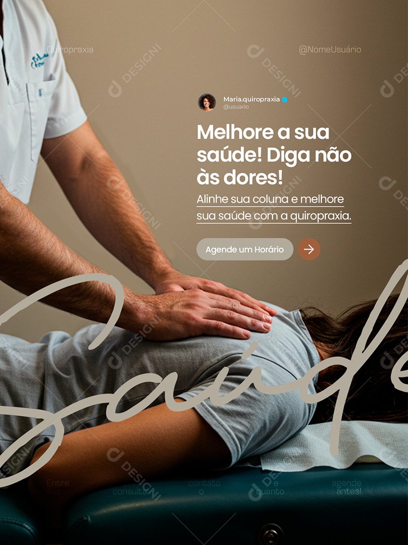 Quiropraxia Melhore a Sua Saúde Social Media PSD Editável