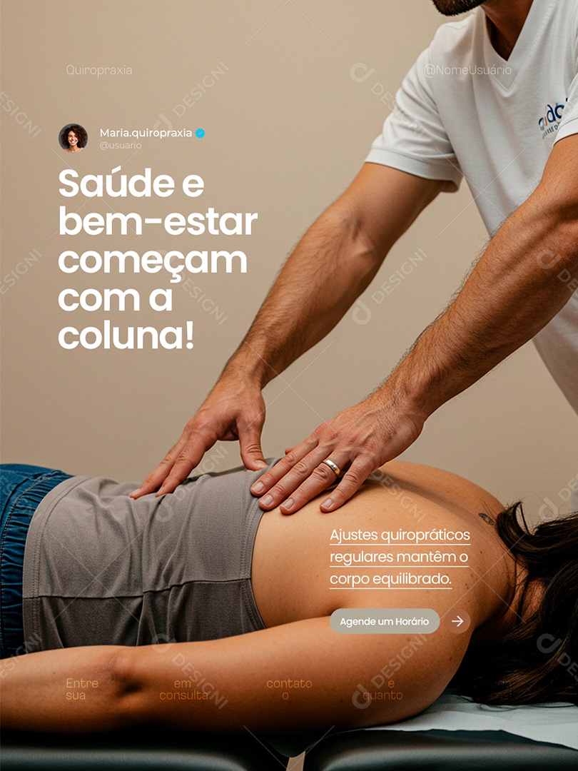 Quiropraxia Saúde e Bem Estar Social Media PSD Editável