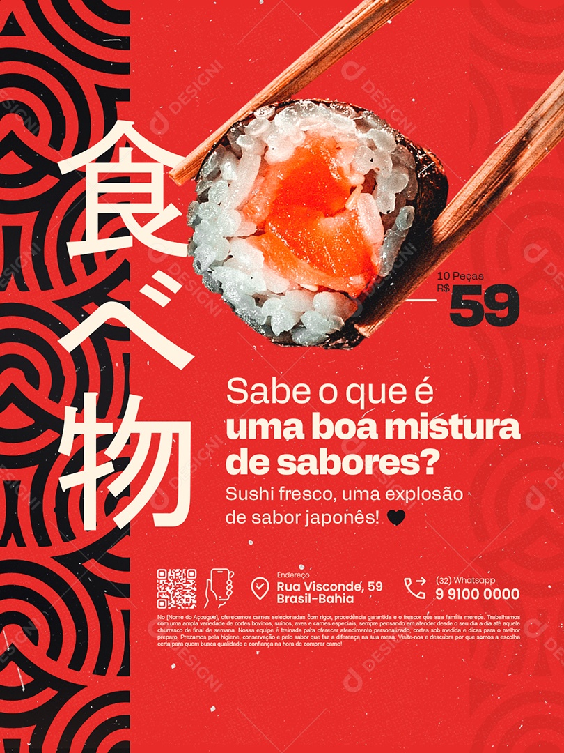 Restaurante Japonês Sabe O Que é Uma Boa Mistura de Sabores Social Media PSD Editável