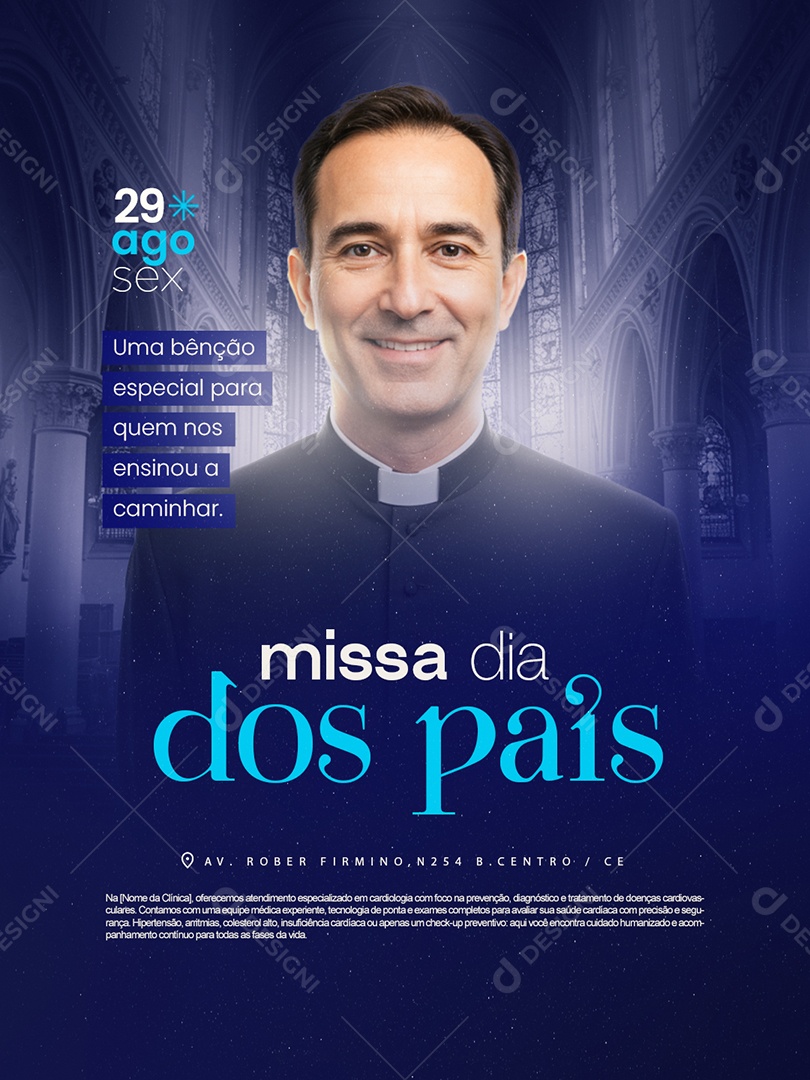 Missa Dia dos Pais Uma Benção Especial Social Media PSD Editável
