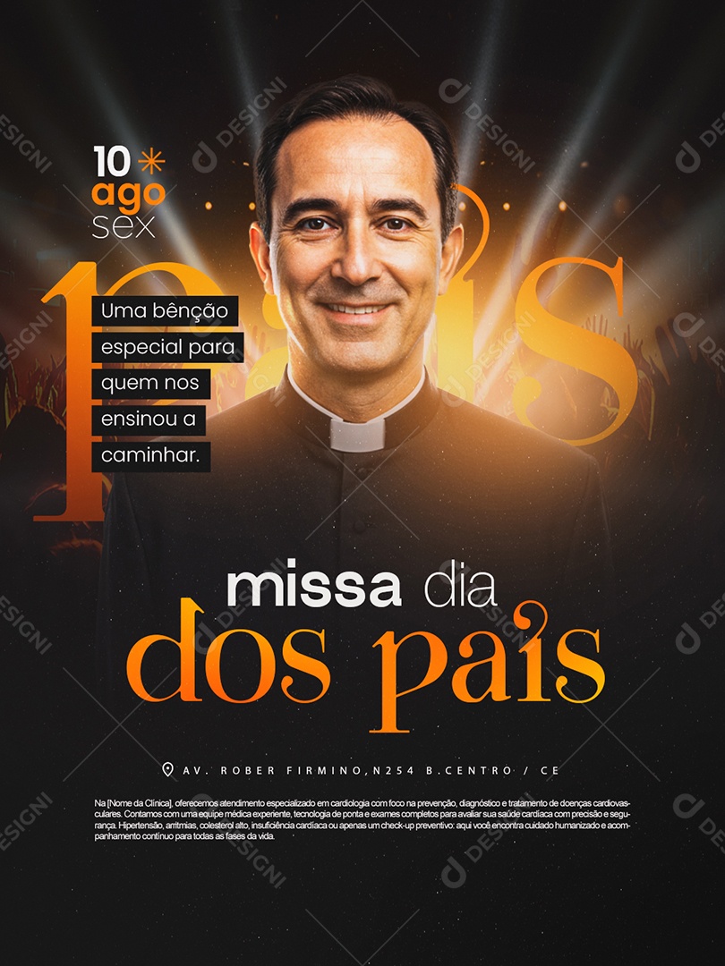 Missa Dia dos Pais Uma Benção Especial para Quem nos Ensinou Social Media PSD Editável