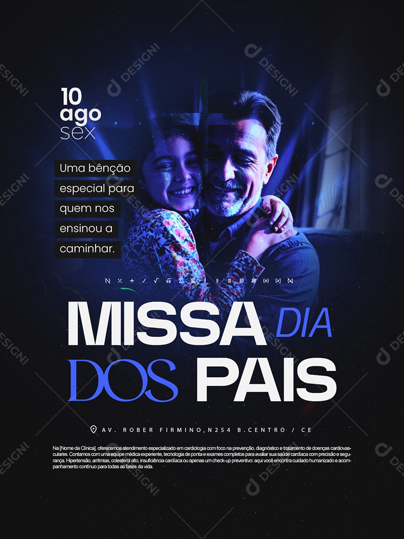 Missa Dia dos Pais Uma Benção Especial para Quem nos Ensinou Social Media PSD Editável