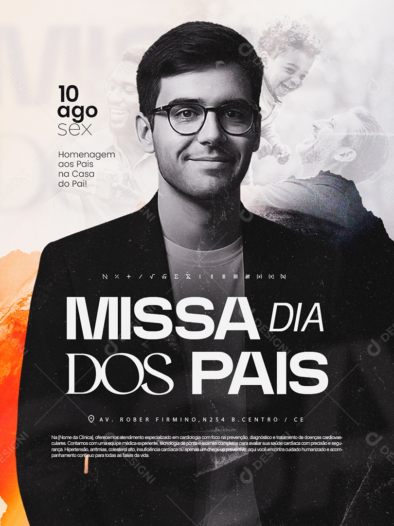 Missa Dia dos Pais Homenagem aos Pais na Casa do Pai Social Media PSD Editável