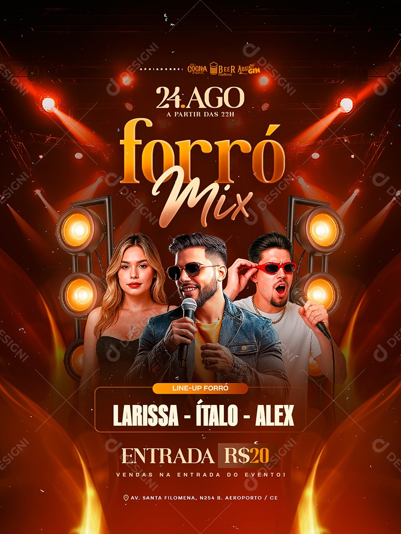 Flyer Forró Mix Social Media PSD Editável