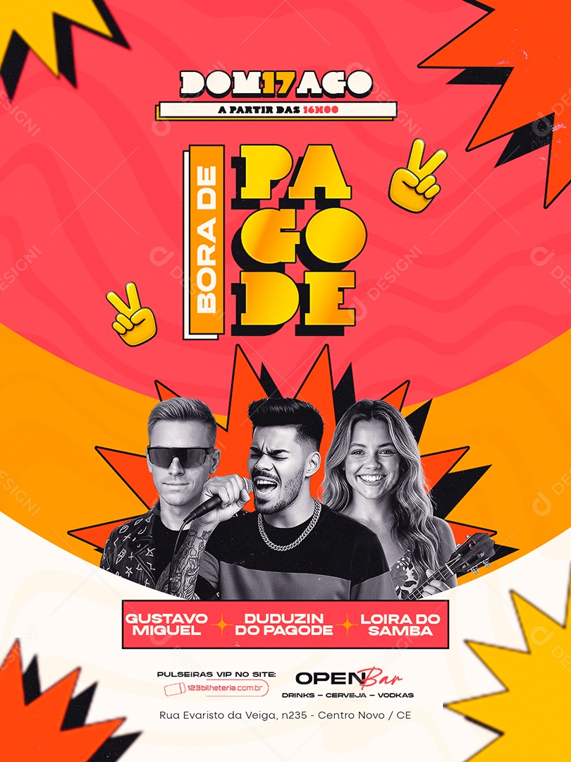 Flyer Bora de Pagode Social Media PSD Editável