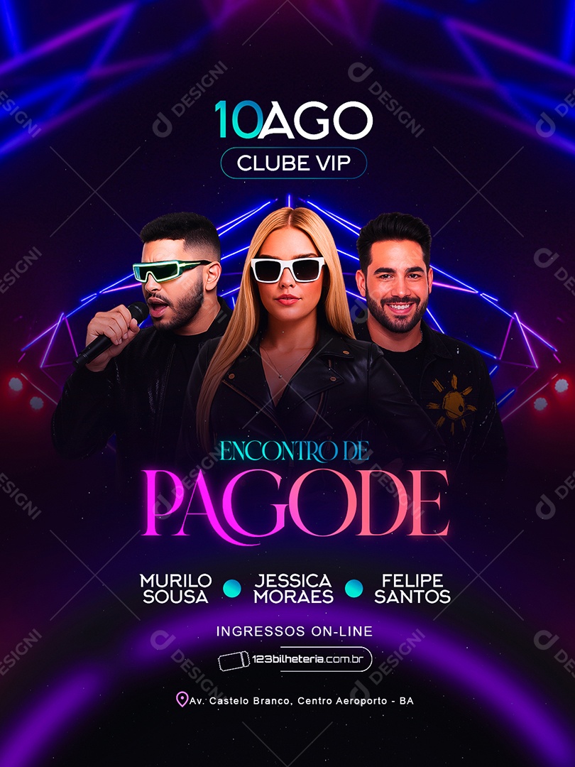 Flyer Encontro de Pagode Social Media PSD Editável