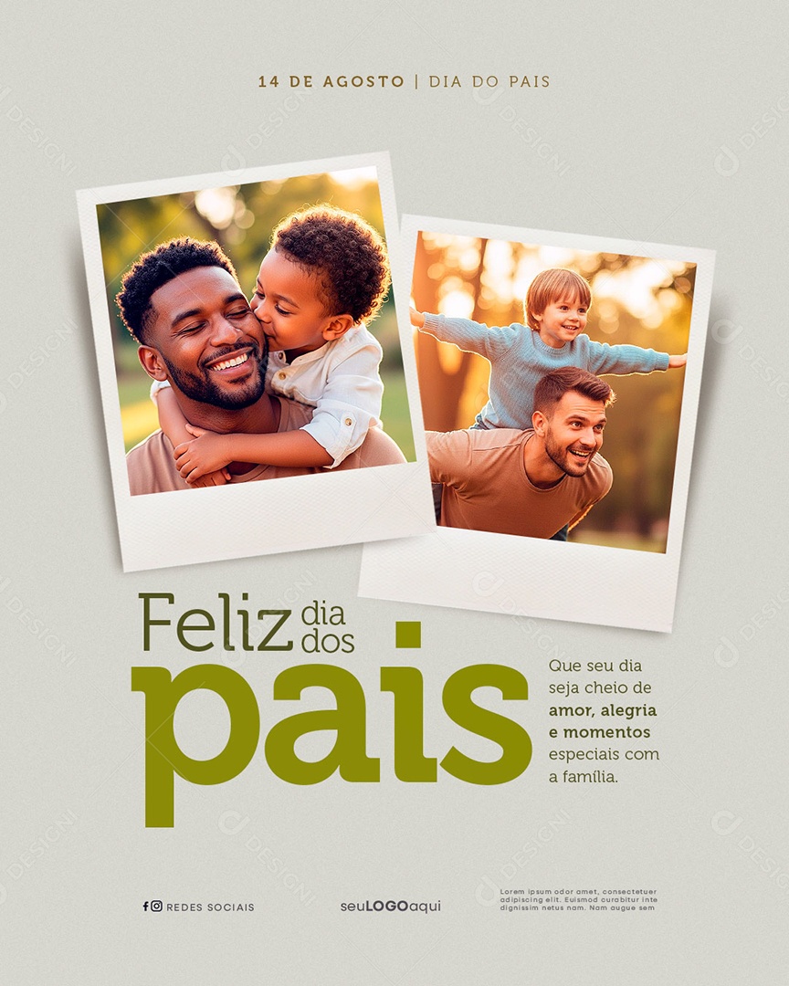 Feliz Dia Dos Pais 11 de Agosto Social Media PSD Editável