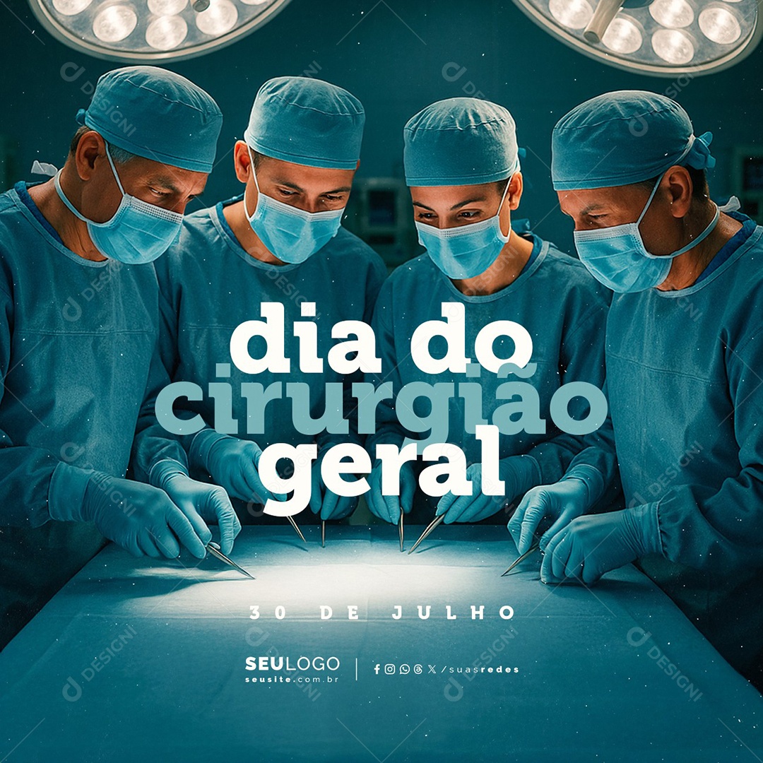Dia do Cirurgião Geral 30 de Julho Social Media PSD Editável