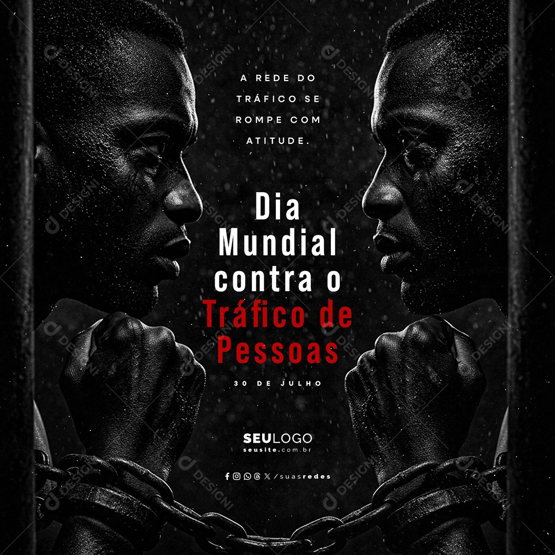 Dia Mundial Contra o Tráfico de Pessoas 30 de Julho A Rede do Tráfico Social Media PSD Editável