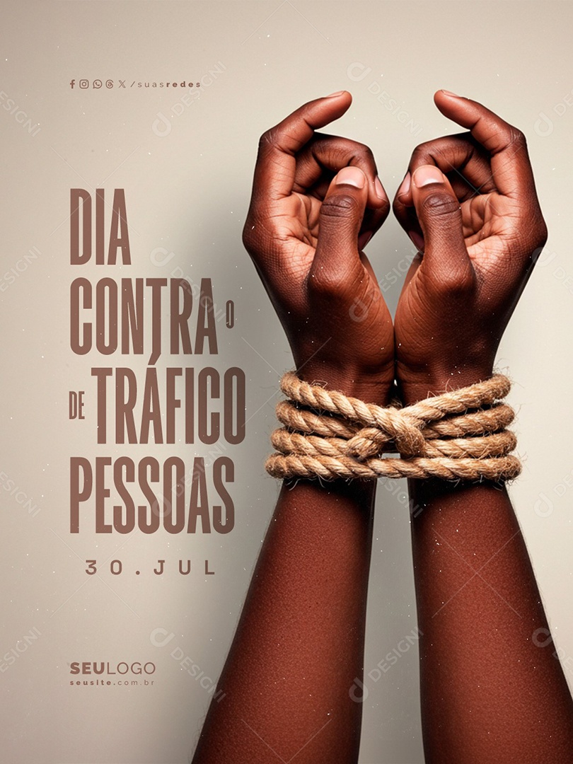 Dia Contra o Tráfico de Pessoas 30 de Julho Social Media PSD Editável