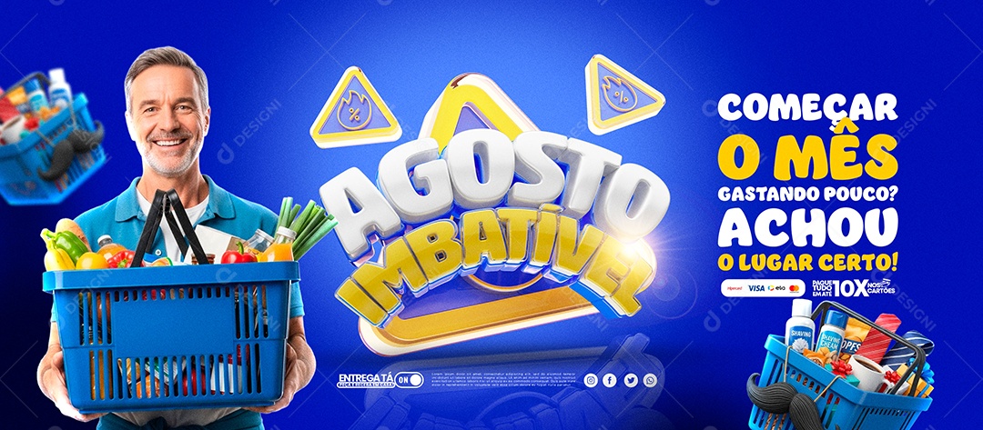 Banner Agosto Imbatível Social Media PSD Editável