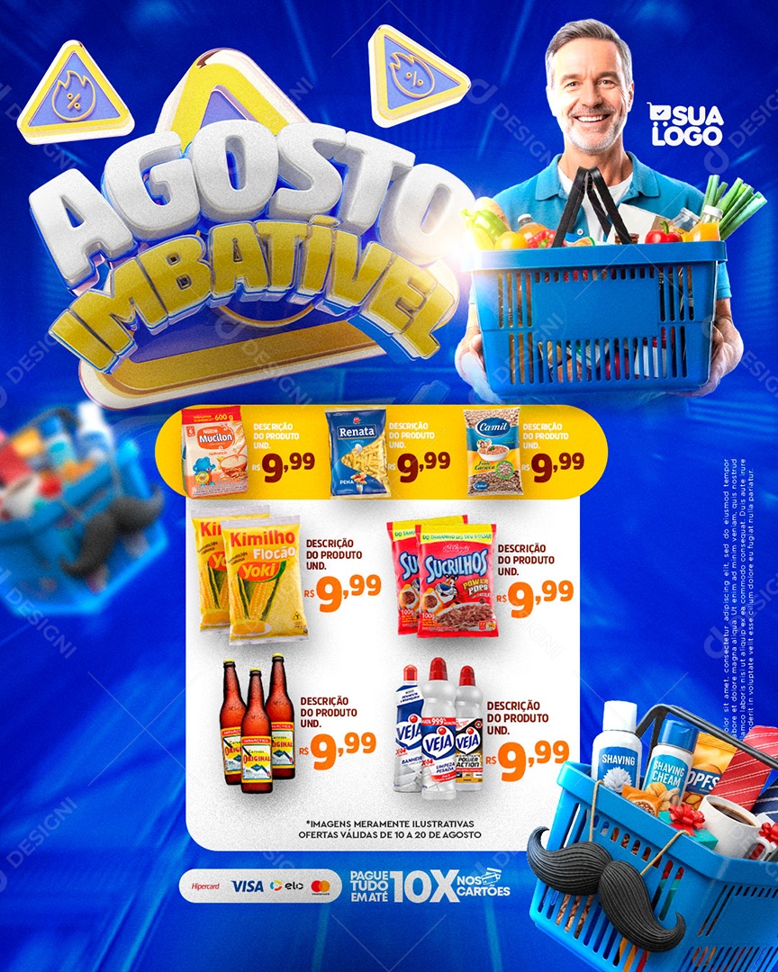 Encarte Agosto Imbatível Social Media PSD Editável