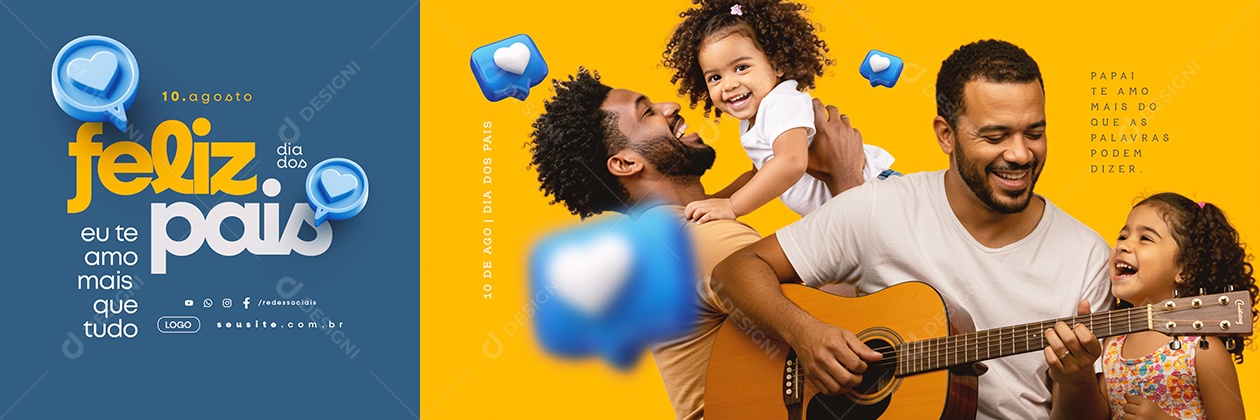 Carrossel Feliz Dia dos Pais 10 de Agosto Eu Te Amo Mais Que Tudo Social Media PSD Editável