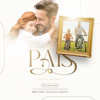 Feliz Dia dos Pais 10 de Agosto Social Media PSD Editável