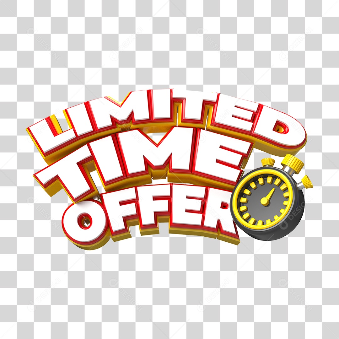 Texto 3D Limited Time Offer PNG Transparente