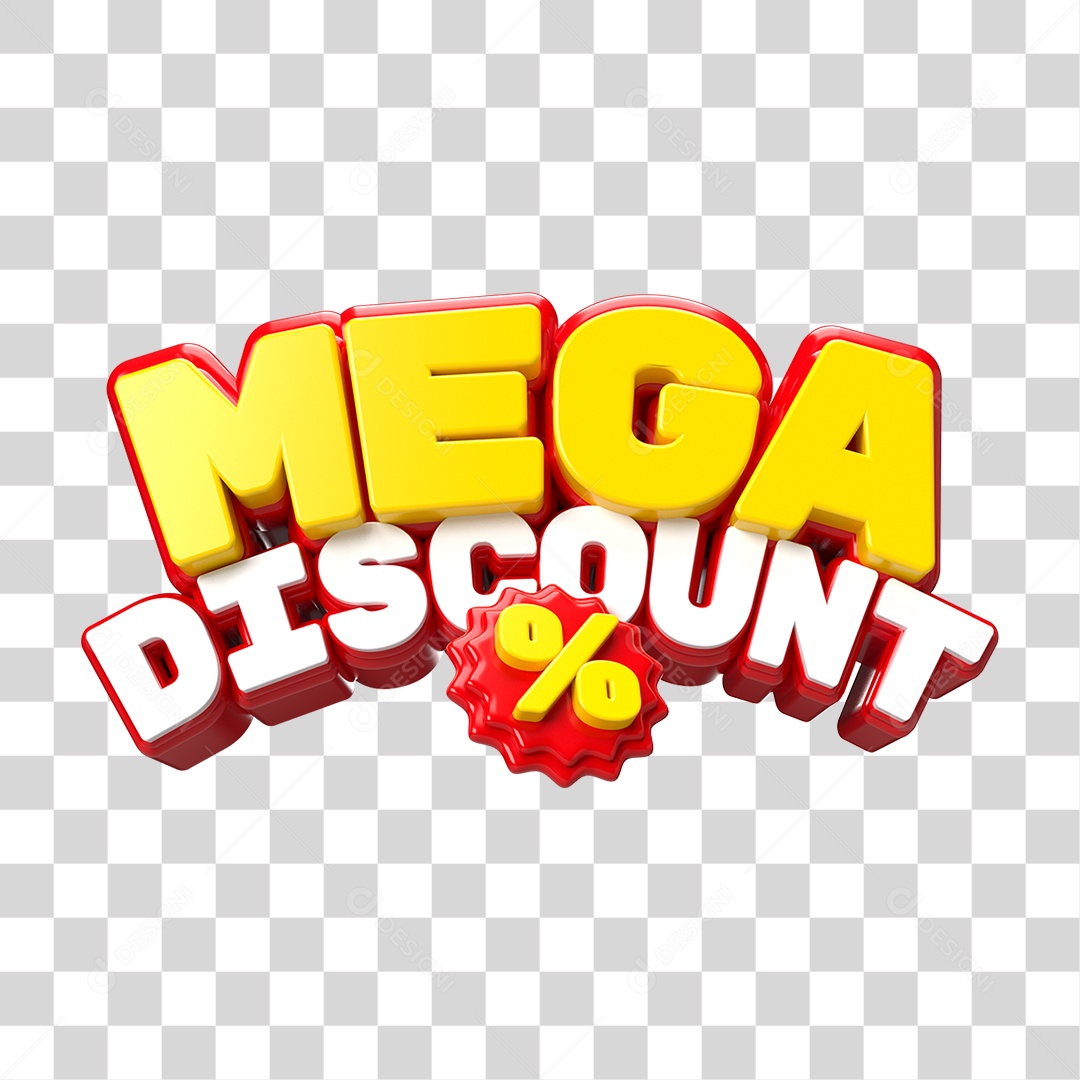 Selo 3D Mega Discount  PNG Transparente