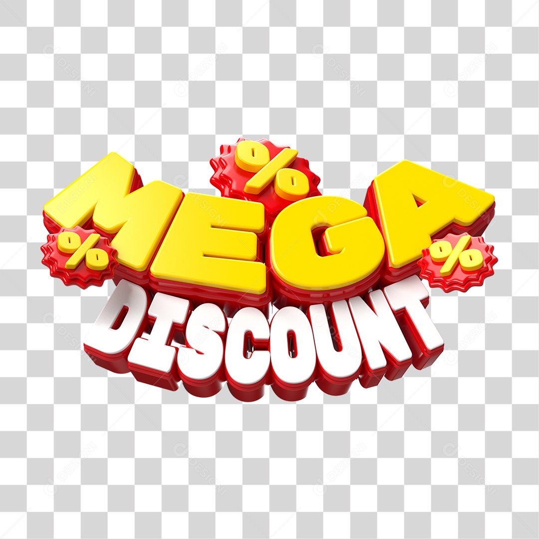 Selo 3D Mega Discount PNG Transparente