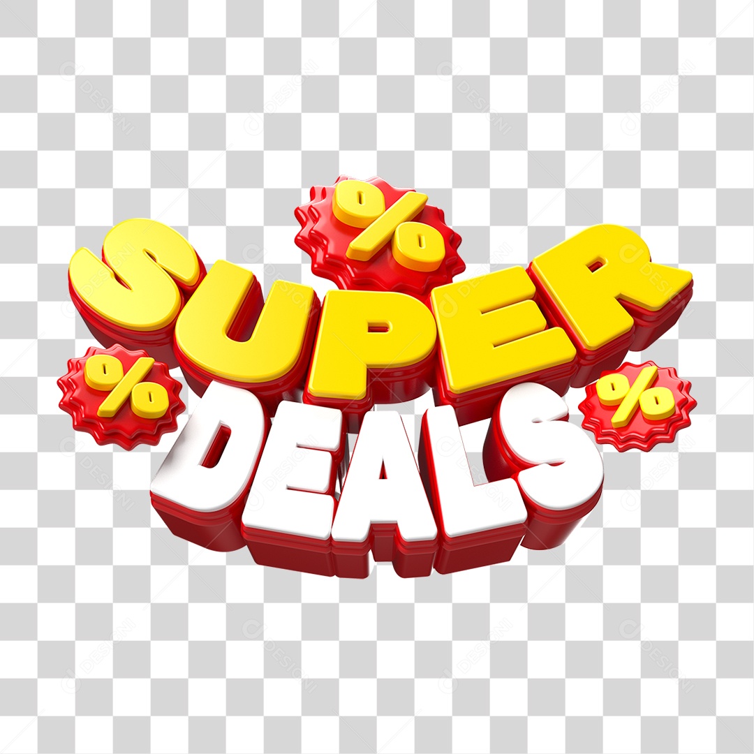 Selo 3D Super Deals PNG Transparente