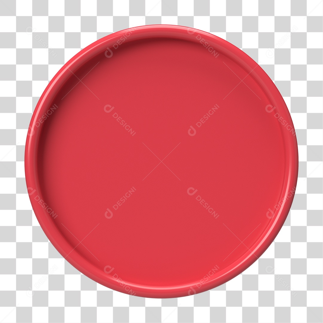 Elemento 3D Placa Moldura Círculo PNG Transparente