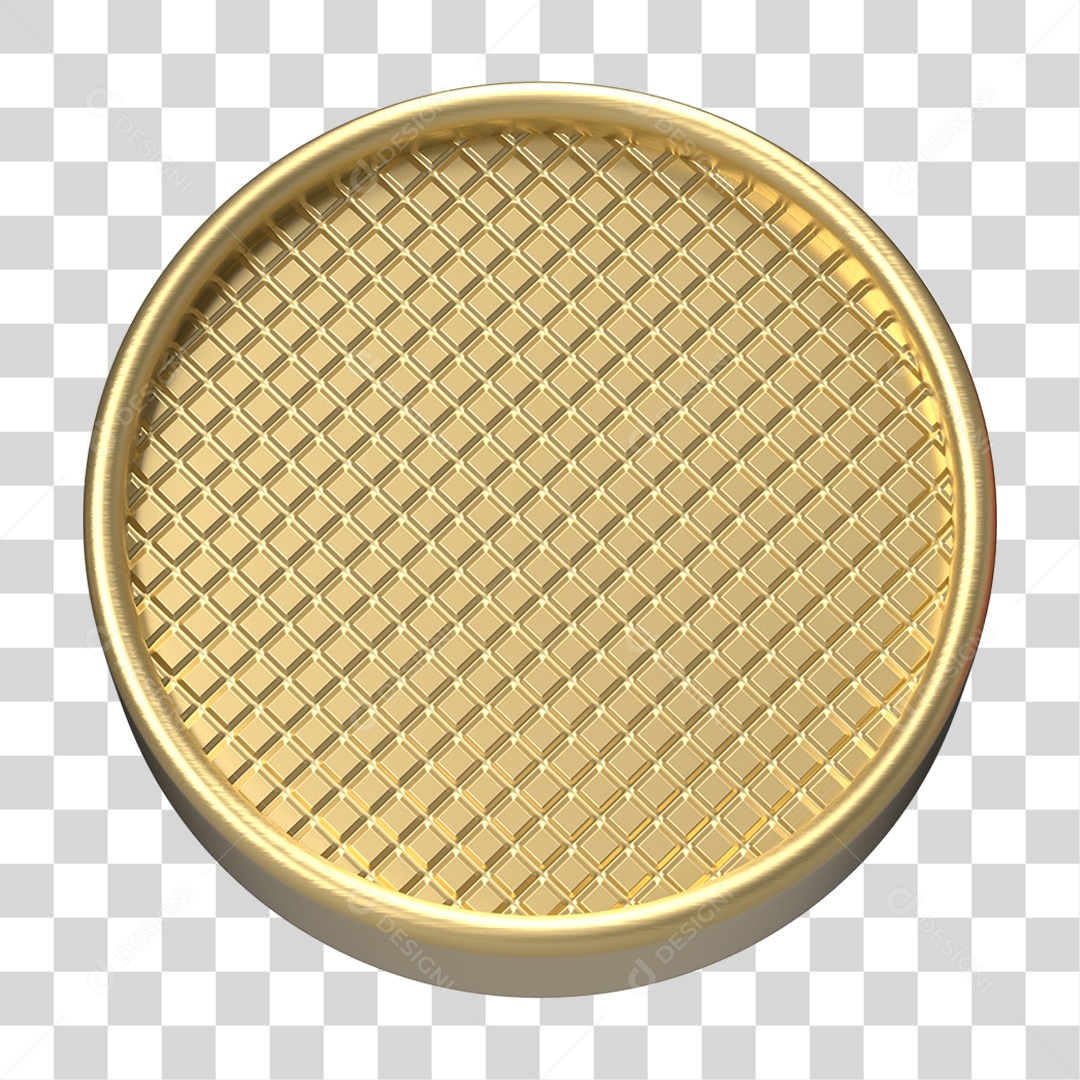 Elemento 3D Placa Moldura Círculo PNG Transparente