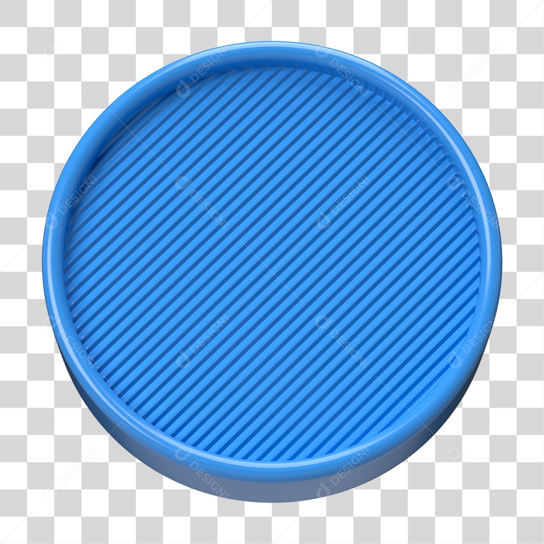 Elemento 3D Placa Moldura Círculo PNG Transparente